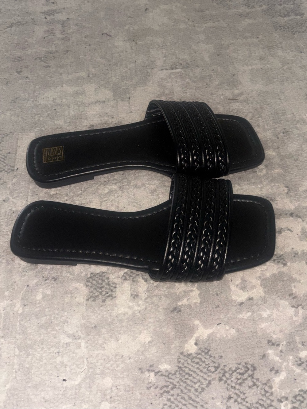 Black Textured Sandals - Picture 1 of 3